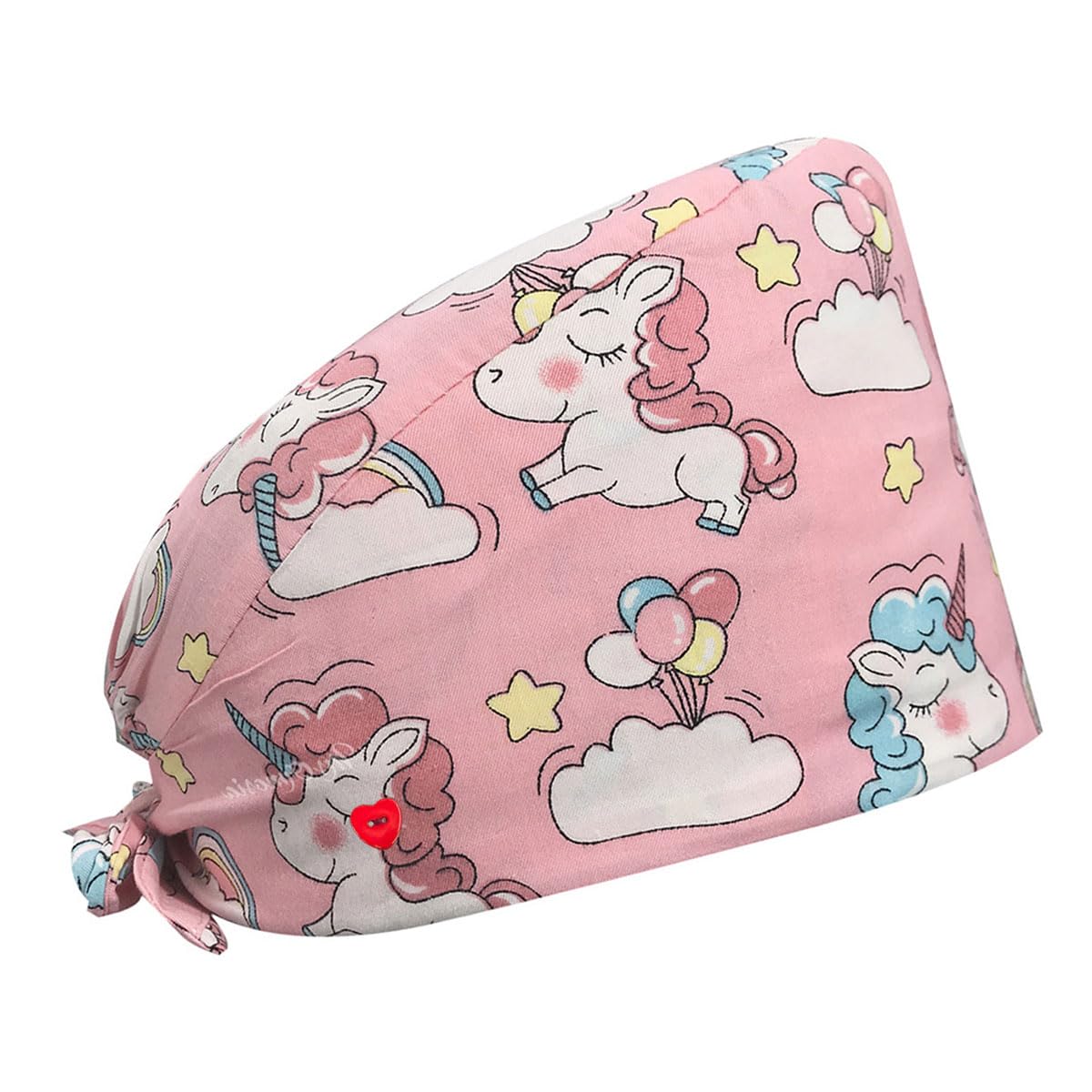 Headgear for Nurses, Pure Cotton Surgical Print Pattern, Surgical Cap, Nurse Cap, Doctor Hat (Pink), pink, 1CM