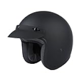 XFMT Unisex-Adult Open Face Motorcycle Scooter Helmet DOT Approved Motorbike Matte Black L