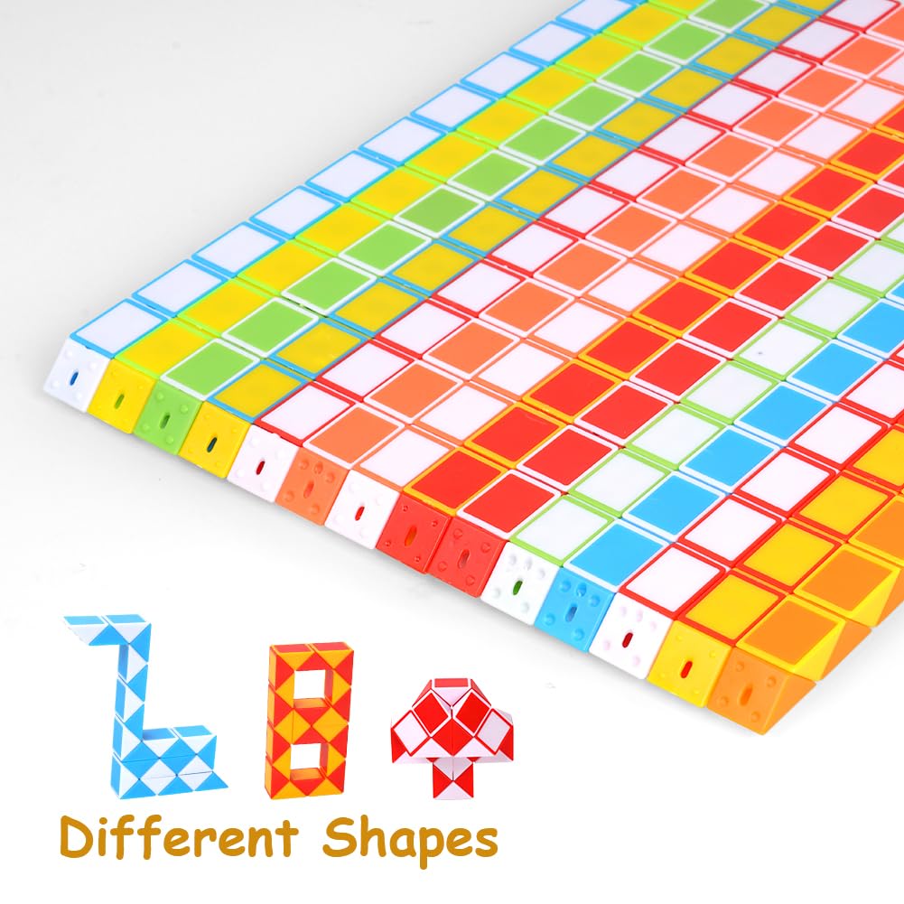 Ainiv 14Pz Mini Cubo di Serpente Giocattolo, Gadget Compleanno Bambini, 24 Blocchi Giocattolo Twist Cubo Puzzle, per Festa Compleanno Regalini Bambini Invitati Idea, Colore Casuale