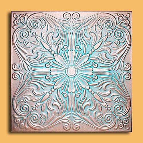 Antique Ceilings Inc - Astana Copper Patina - Styrofoam Ceiling Tile (Package of 10 Tiles)