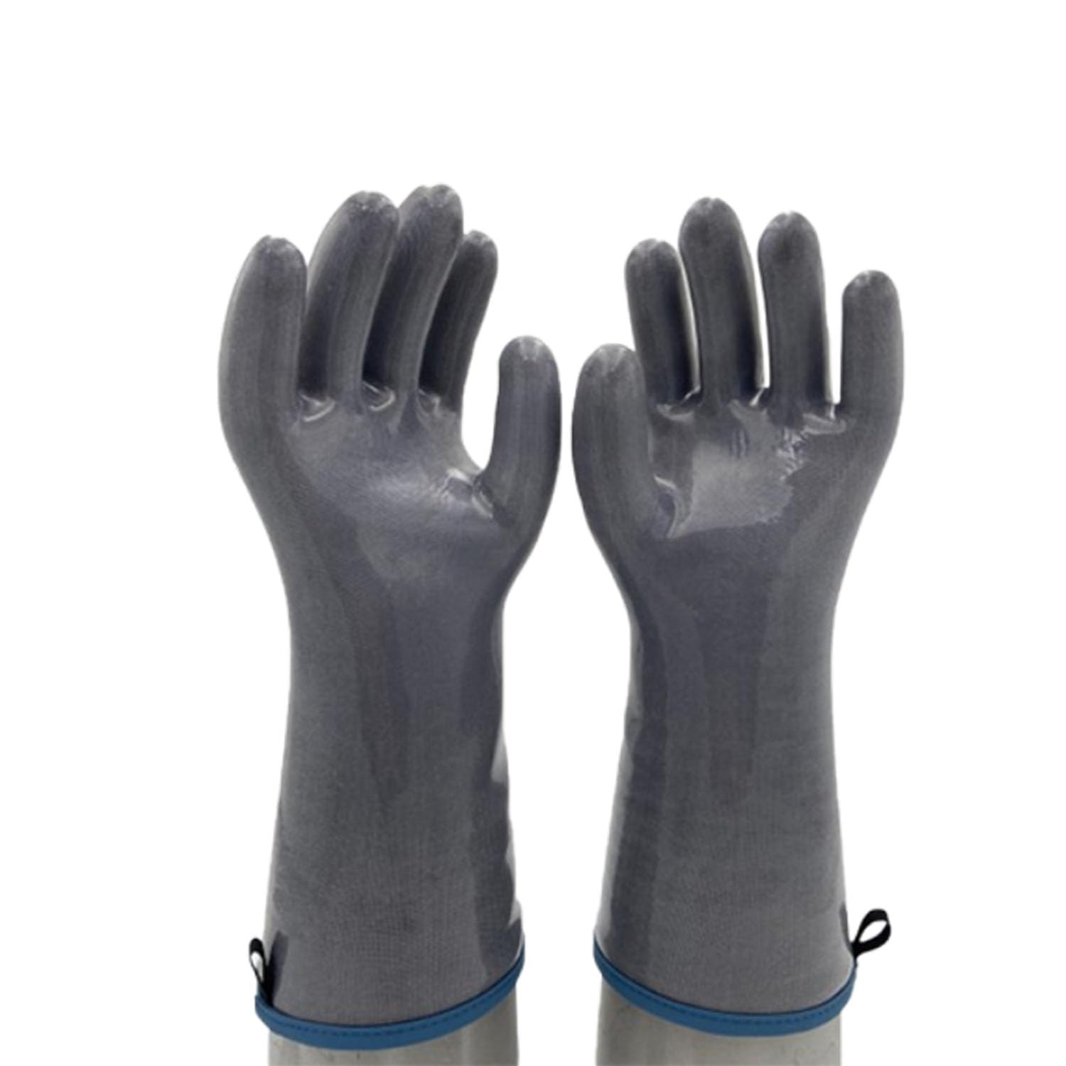 Guanti da forno in silicone liquido, guanti resistenti al calore per uso alimentare con dita, per cucinare, cuocere al forno e grigliare (Gray,L)