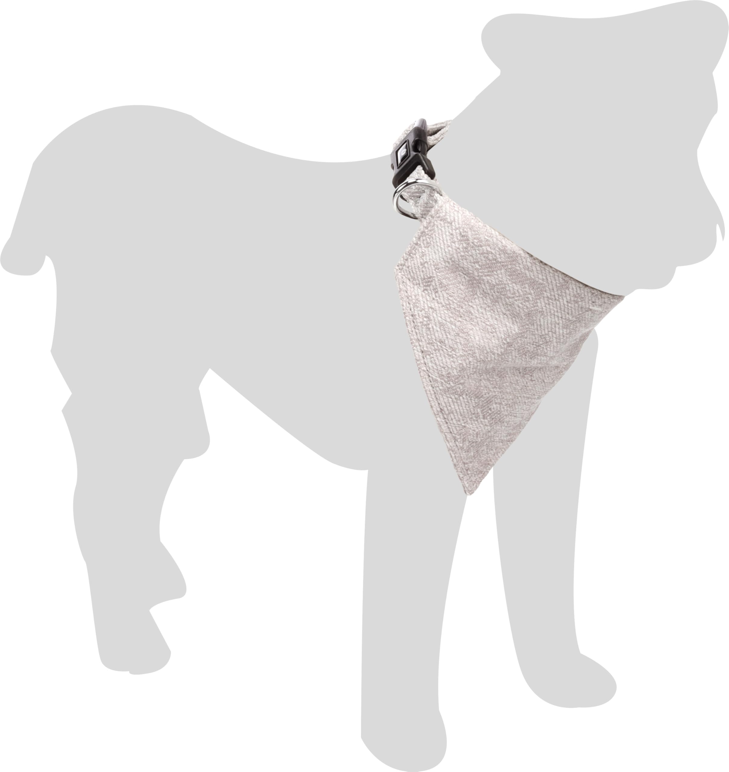 Flamingo Dog Collar with bandana Nelson Grey M 35-50cm 20mm