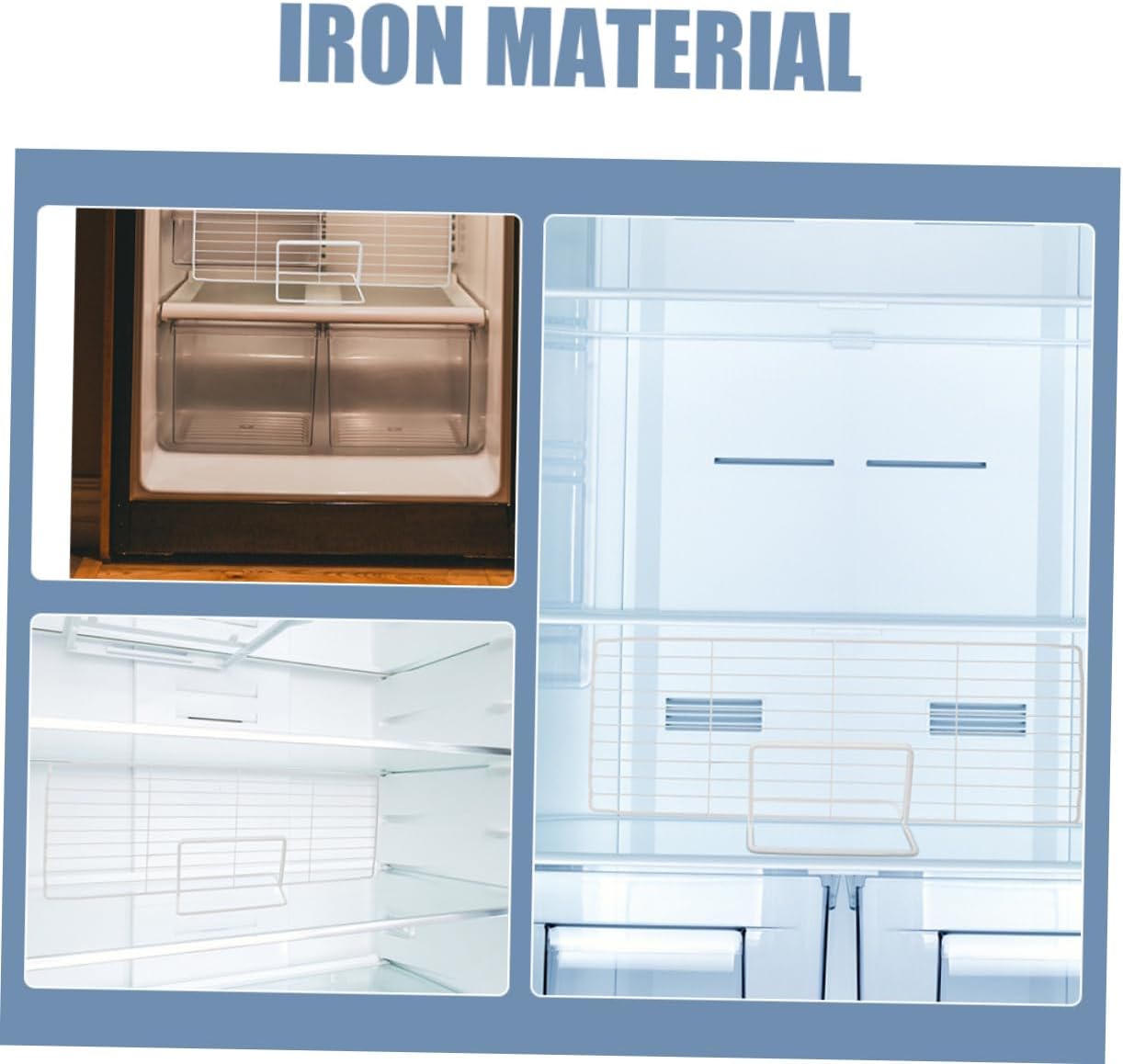 2sets Fridge Partition Divider Freezer Mesh Separator Metal Freezer Organizer Easy Install Iron Mesh Divider for Fridge