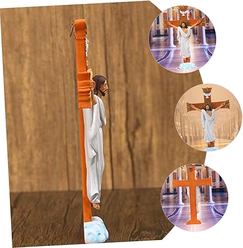 Miniatura 4 de Holibanna Dije de estatua de Jesús para decoración de escritorio, adornos para estantes, decoración de escritorio, estatua de Cristo, decoración de