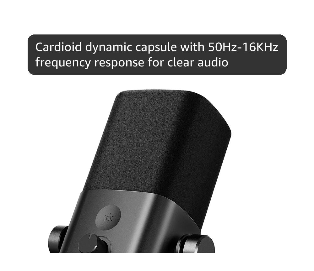 FIFINE USB/XLR Dynamic Microphone for Podcast Recording, PC Computer Gaming Streaming Mic with RGB Light, Mute Button, Headphones Jack, Desktop Stand, Vocal Mic for Singing YouTube-AmpliGame AM8