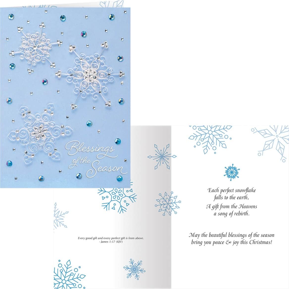 Elegant Snowflake Christmas Card Set of 20