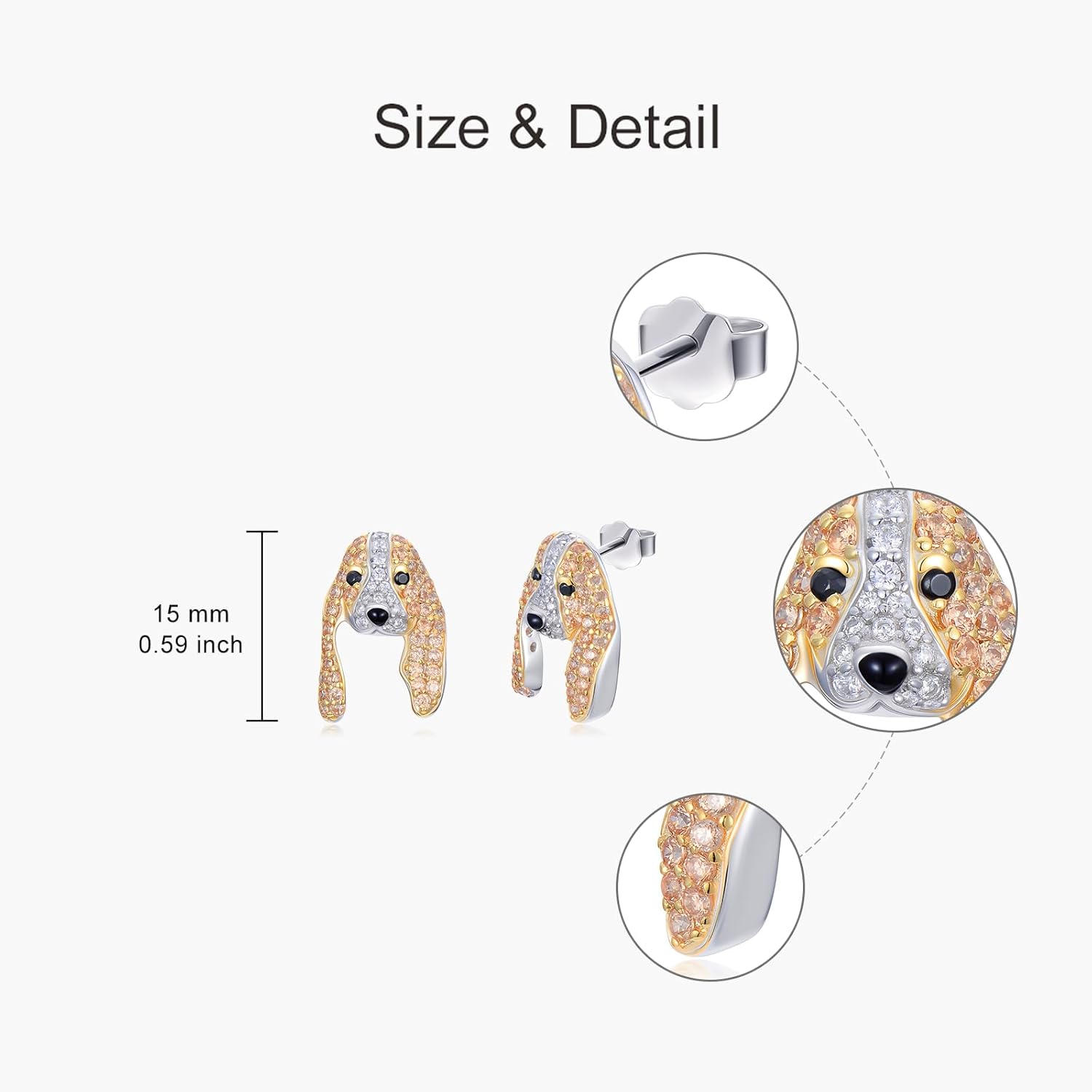 S925 Sterling Silver Dog Stud for Women Cute Corgi/Husky/Golden Retriever/Dachshund Earring for Her, 24 Breed Choices, Dainty Pet Lover Jewelry - Image 4