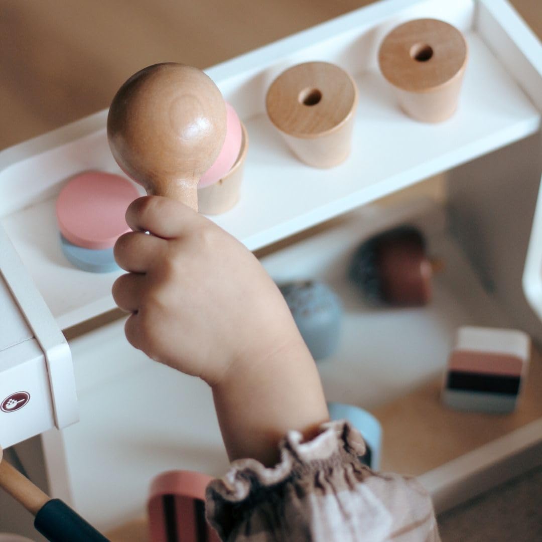 Marchande De Glaces - Mamabrum Marchande Enfant En Bois +3 Ans, Jouet Marchande Avec Accessoires à Prix