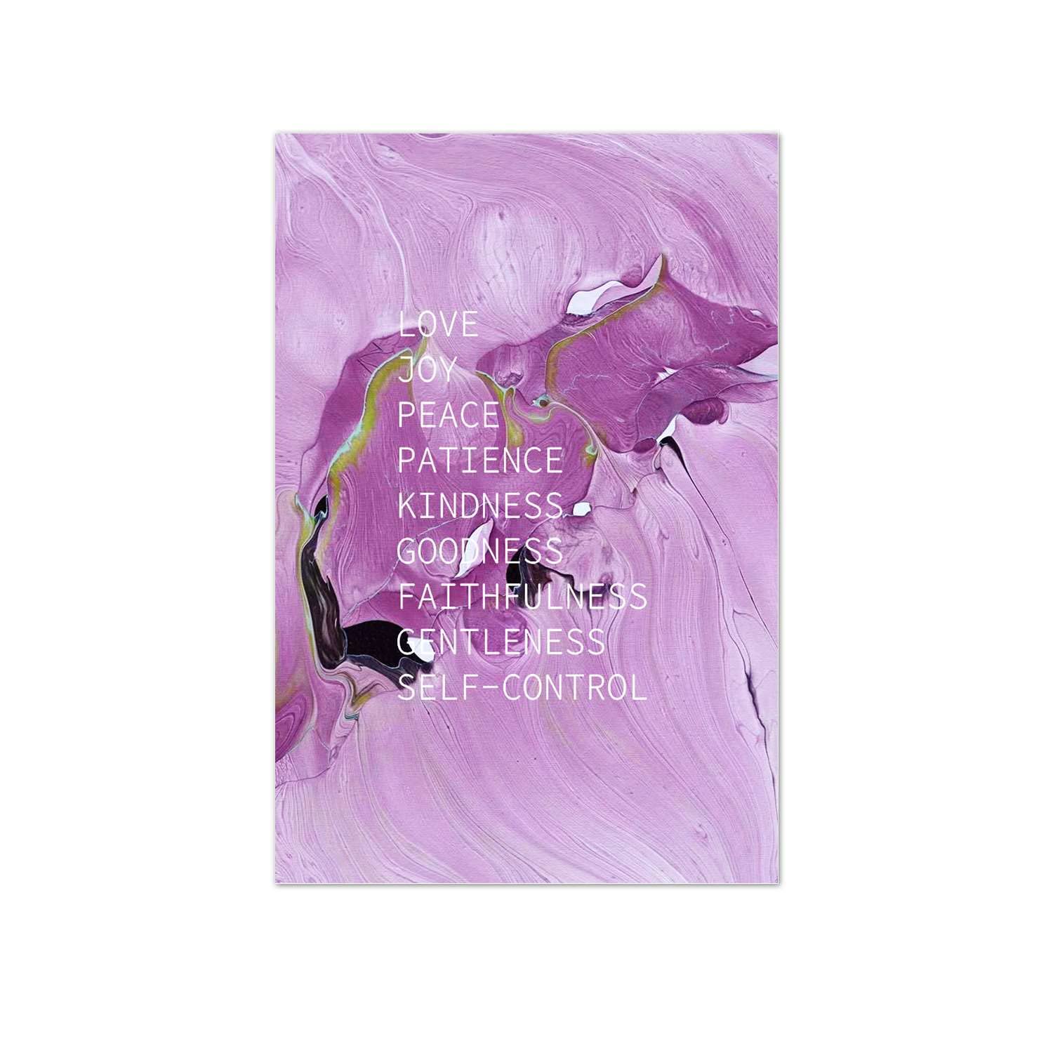 Love Joy Peace Galatians 5 22 Fruit of the Spirit plakat na chrzest do pokoju estetyka 20,3 x 30,5 cm - drewniana rama