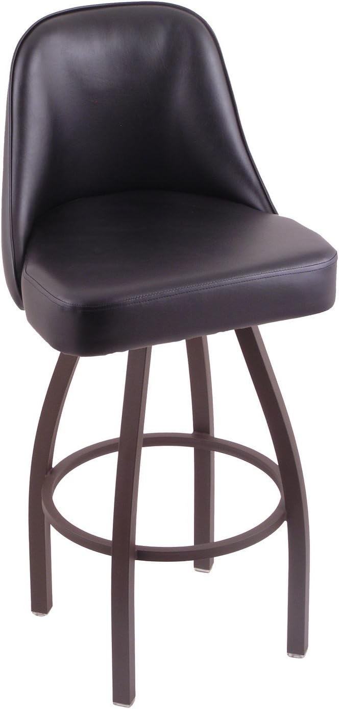 840 Grizzly 36" Swivel Bar Stool with Bronze Finish and Black Vinyl Seat