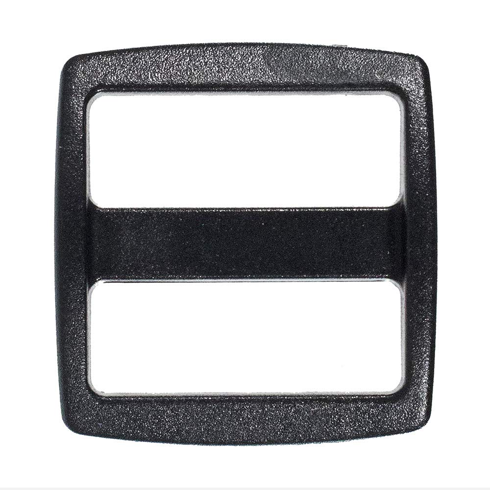 West Coast Paracord 1-Inch Black Wide Mouth Plastic Tri-Glides (2 Pack)