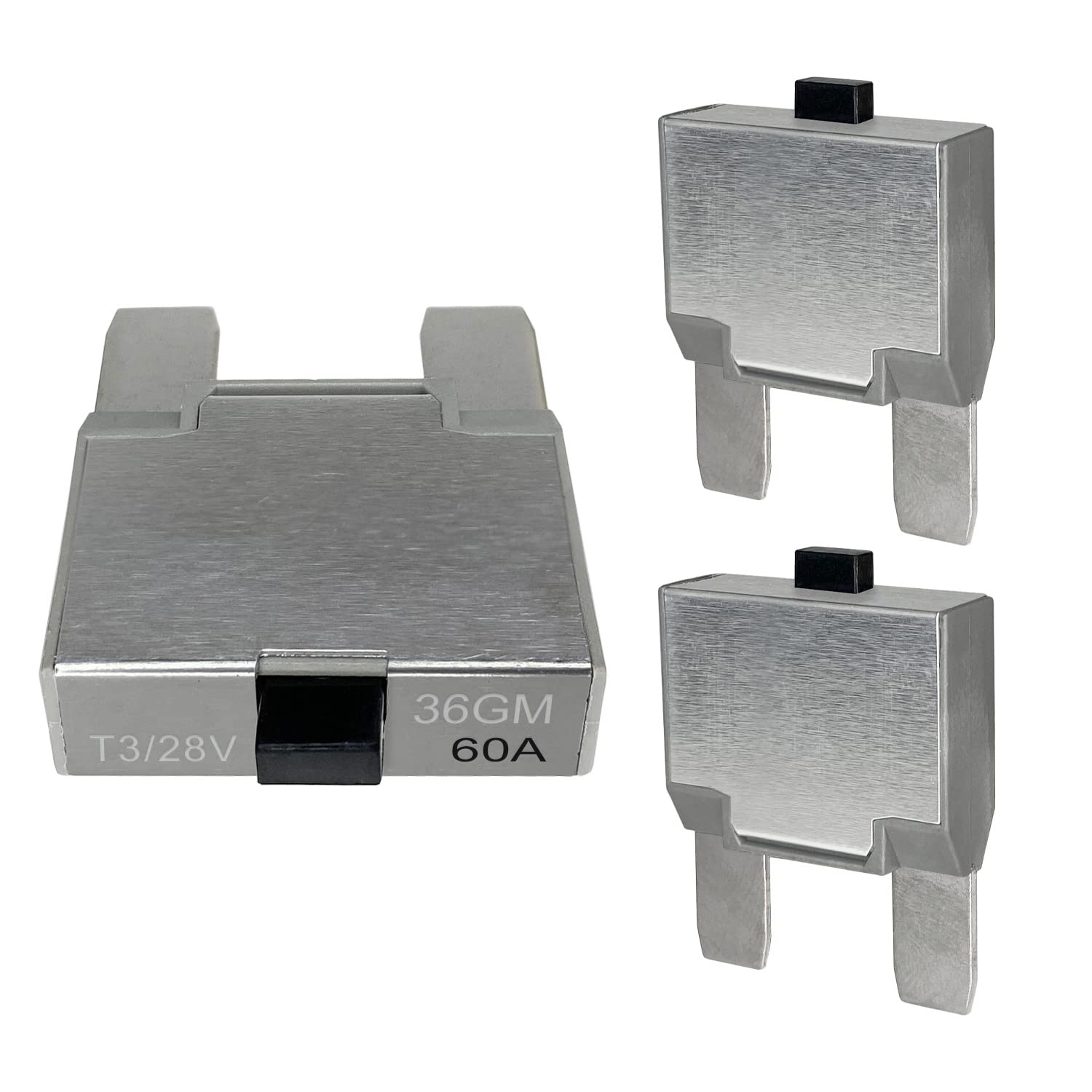 60 Amp Maxi Blade Circuit Breaker Fuse, Manual Reset, for Automotive, Marine, Truck (60A, 3 Pack)