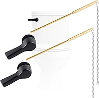 Vista 8 de Hygie Rinse Manija de Inodoro de Metal con Palanca de Descarga de Reemplazo, Manija Universal de Inodoro de Montaje Frontal con Cadenas de Aleta