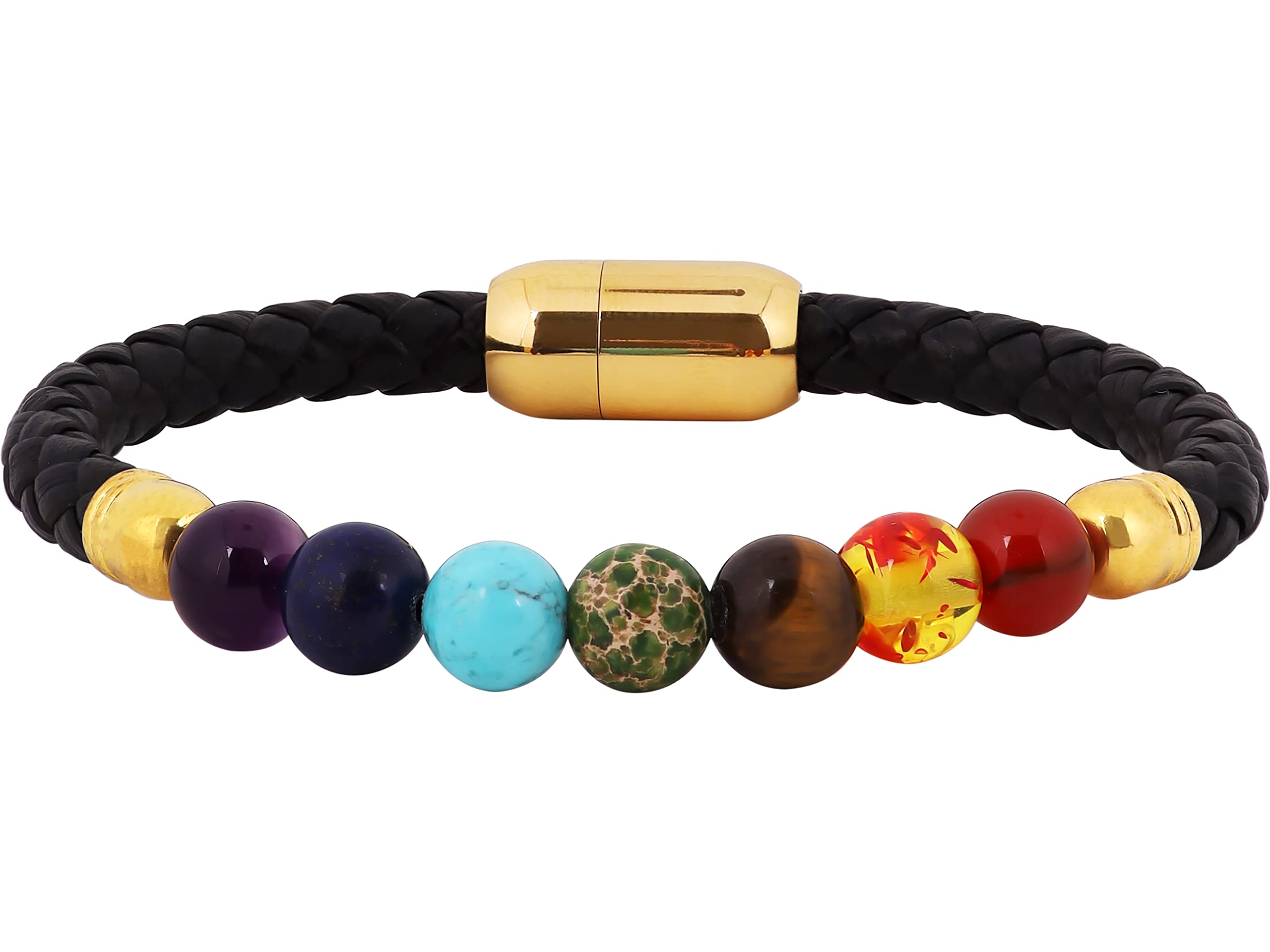 MINACHI7 Chakra Stones Bead Bracelet Yoga Healing Meditation Jewelry for Men and Women
