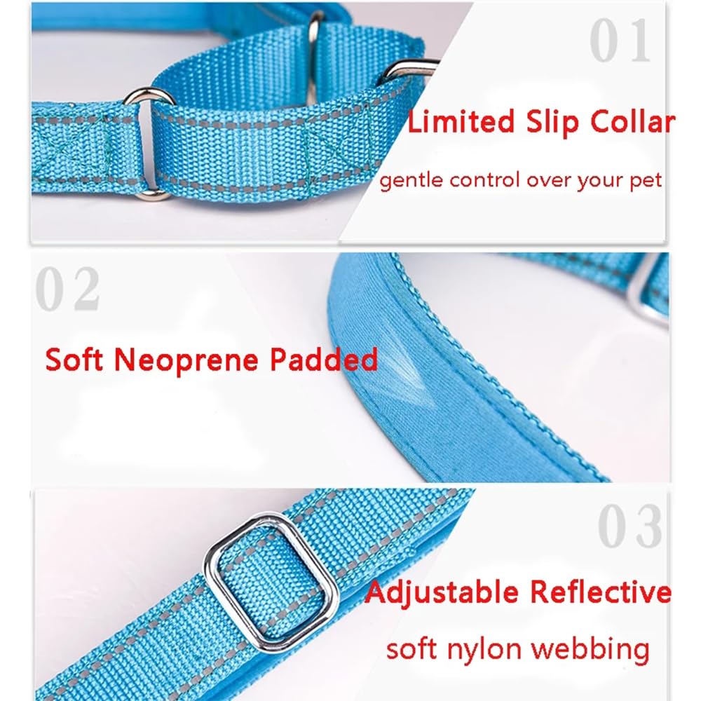 Weimostar Martingale Dog Collar Nylon Anti Slip No Escape Reflective Puppy Collars Adjustable Safety Training Soft Comfortable for Small Medium Large Pets Pink S