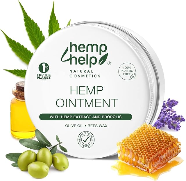 Manuka Honey & Hemp Healing Ointment for Eczema, Psoriasis, and Dermatitis - Organic Beeswax, Propolis & Lavender Oil - Moisturises & Soothes Dry, Itchy, Cracked Skin