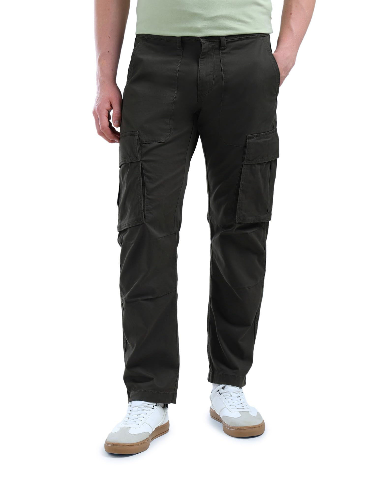 flying machine Men's Relaxed Fit Cargo| Solid | Mid Rise | Cargos for Man-picture-40