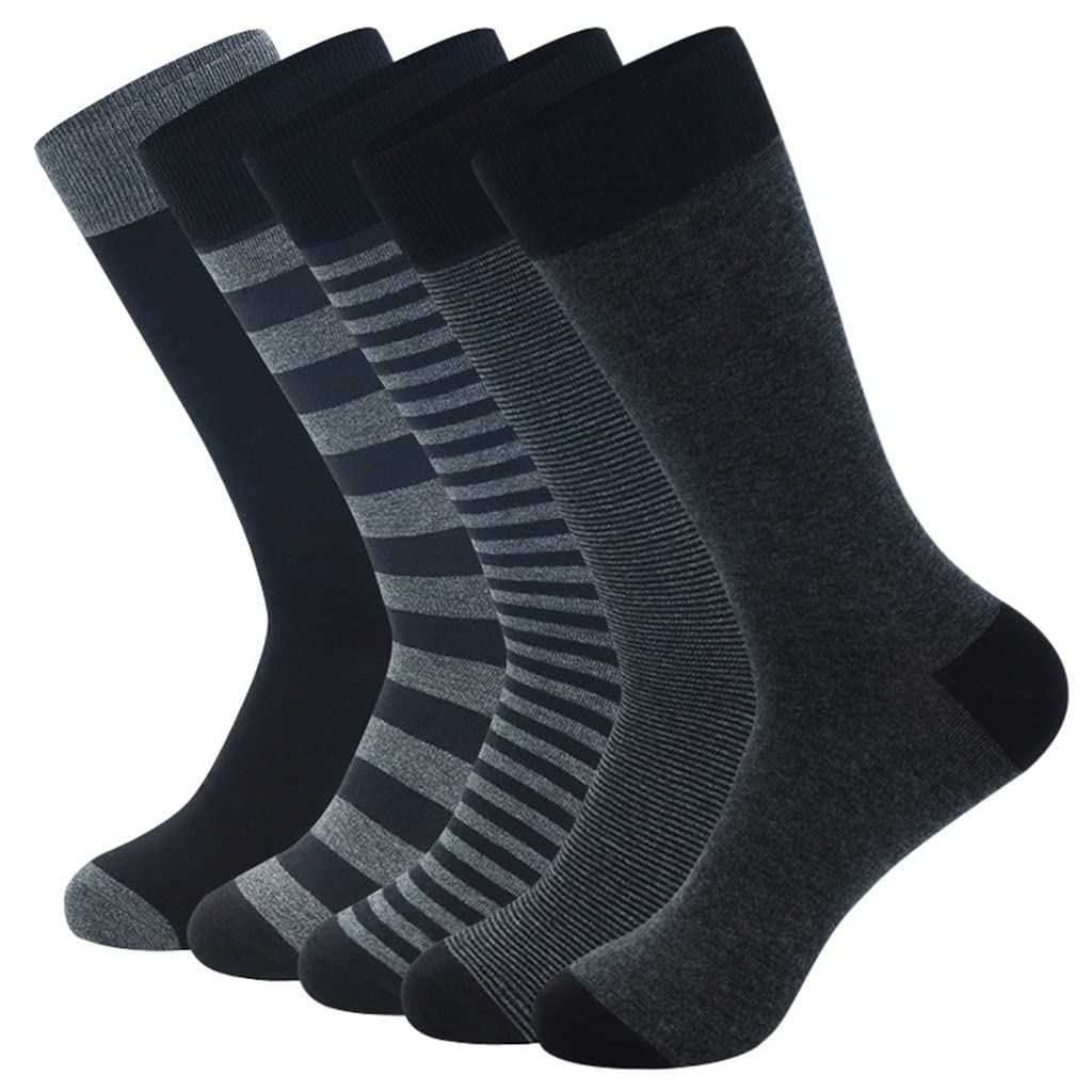 Bas for Grande Taille rayé - Chaussettes d'affaires en maille premium pour l'automne et l'hiver