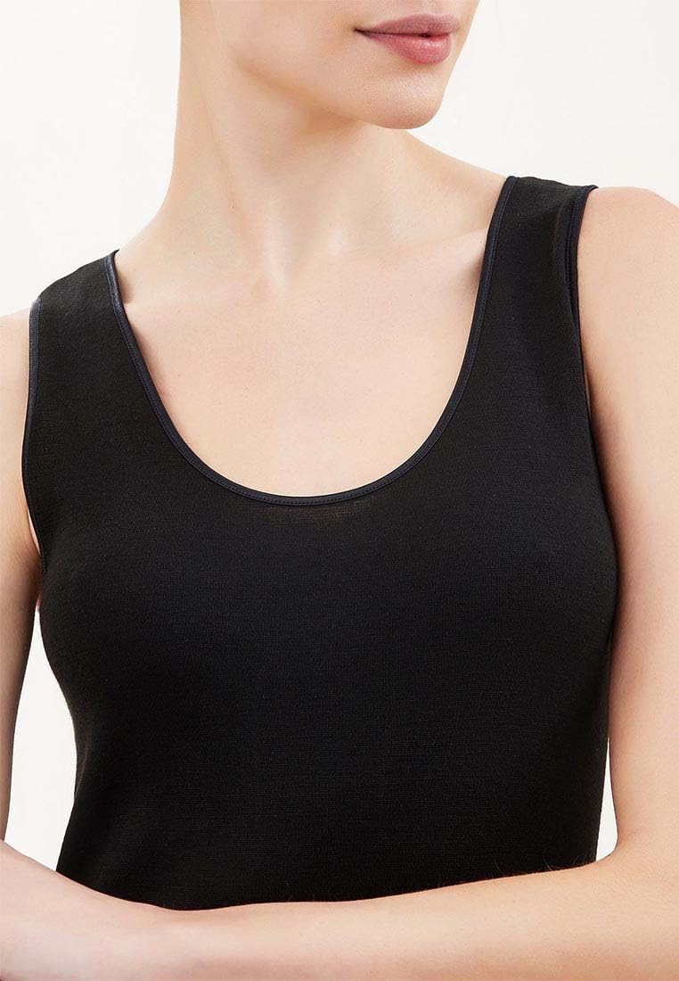 RAGNO 3 Canottiera Donna Spalla Larga 72452 Lana Cotone Bianco TG. 7