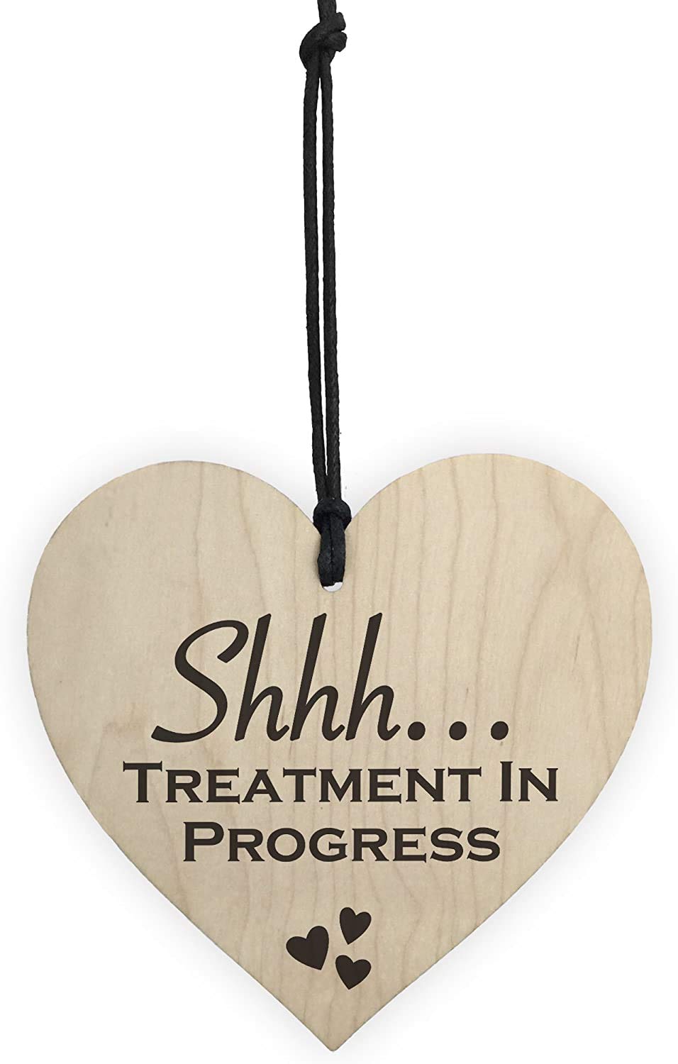 RED OCEAN Shhhâ€¦. Treatment In Progress - Hanging Heart Door Sign For Home Beauty Salon