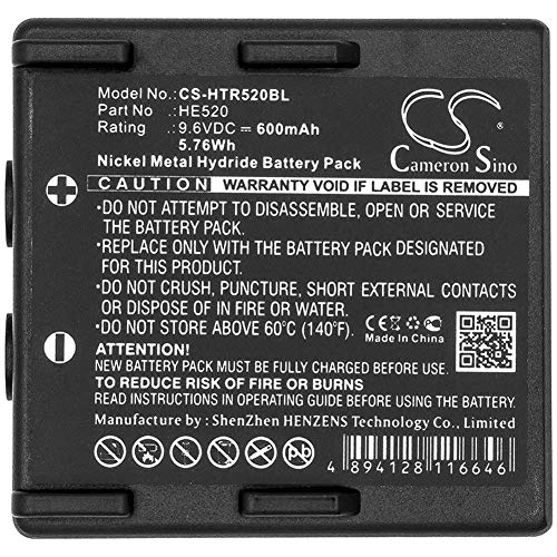 CS-HTR520BL Bateria 600mAh kompatybilny z [Hetronic] 68300510, 68300520, 68300525, Ergo, FBH300, Nova, Nova Ergo, kompatybilny z [Abitron] KH68300520.A zastępuje 68300510, 68300520, 68300530, FBH900