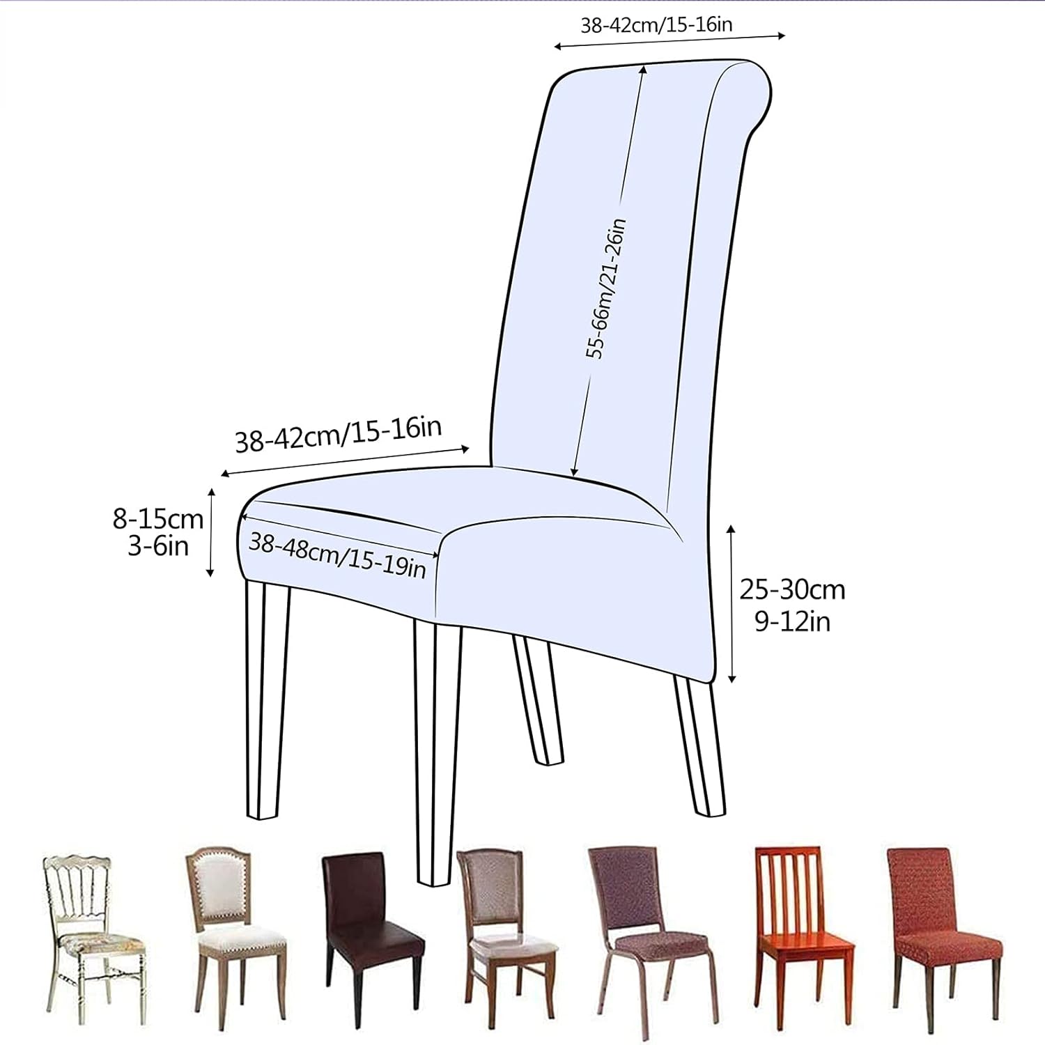 Chair Covers Stretch Washable Removable Seat Covers Large High Back Chairs Protector Slipcovers for Dining Room Hotel Wedding (Red,Set of 4)