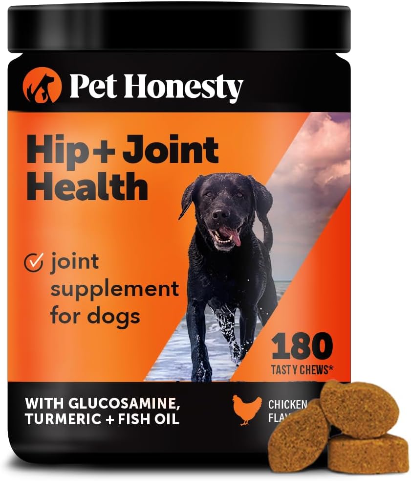 Hip & Joint Health Soft Chews for Dogs, Joint Supplement with Glucosamine Chondroitin, MSM, Turmeric, Joint Support + Mobility, May Reduce Occasional Discomfort (Chicken 180 Count)