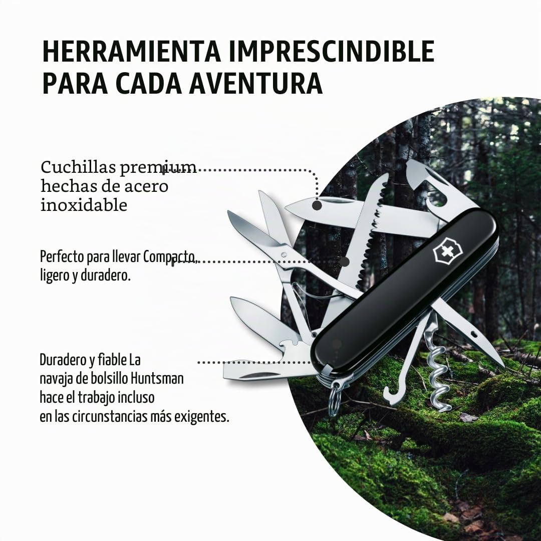 Victorinox Huntsman folding - Cuchillo plegable de acampada, color 360