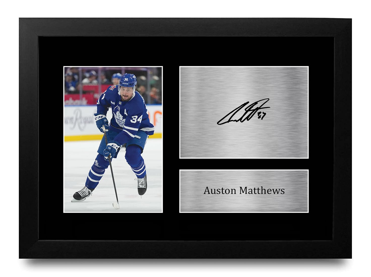 HWC Trading Auston Matthews Toronto Maple Leafs Gifts Printed Signed Autograph Picture for Ice Hockey Fans - A4 Framed