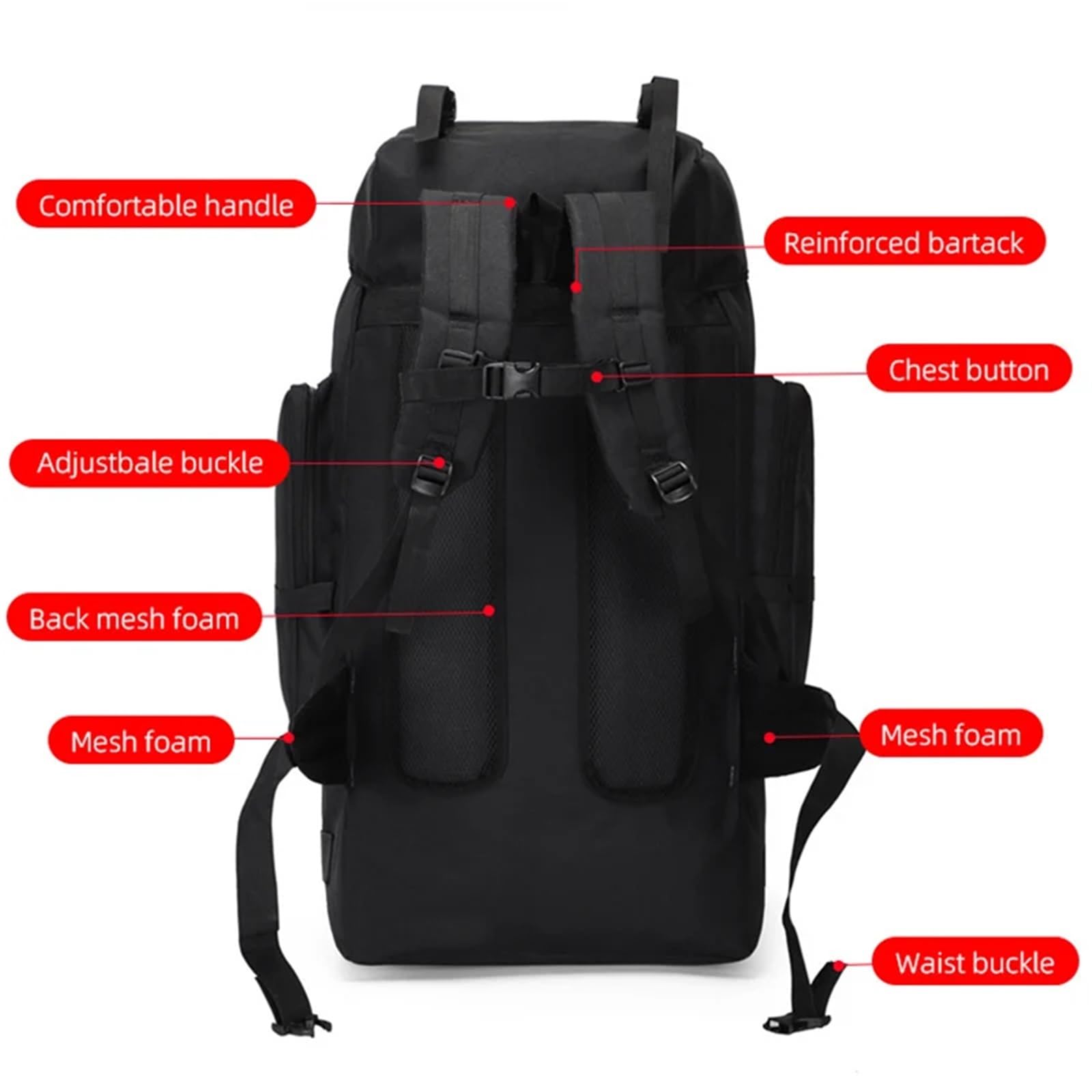 Outdoor-Rucksack 130L Wandern Camping Rucksack Reise Große Gepäck Tasche Männer Trekking Outdoor Sports Pack for Big Bag