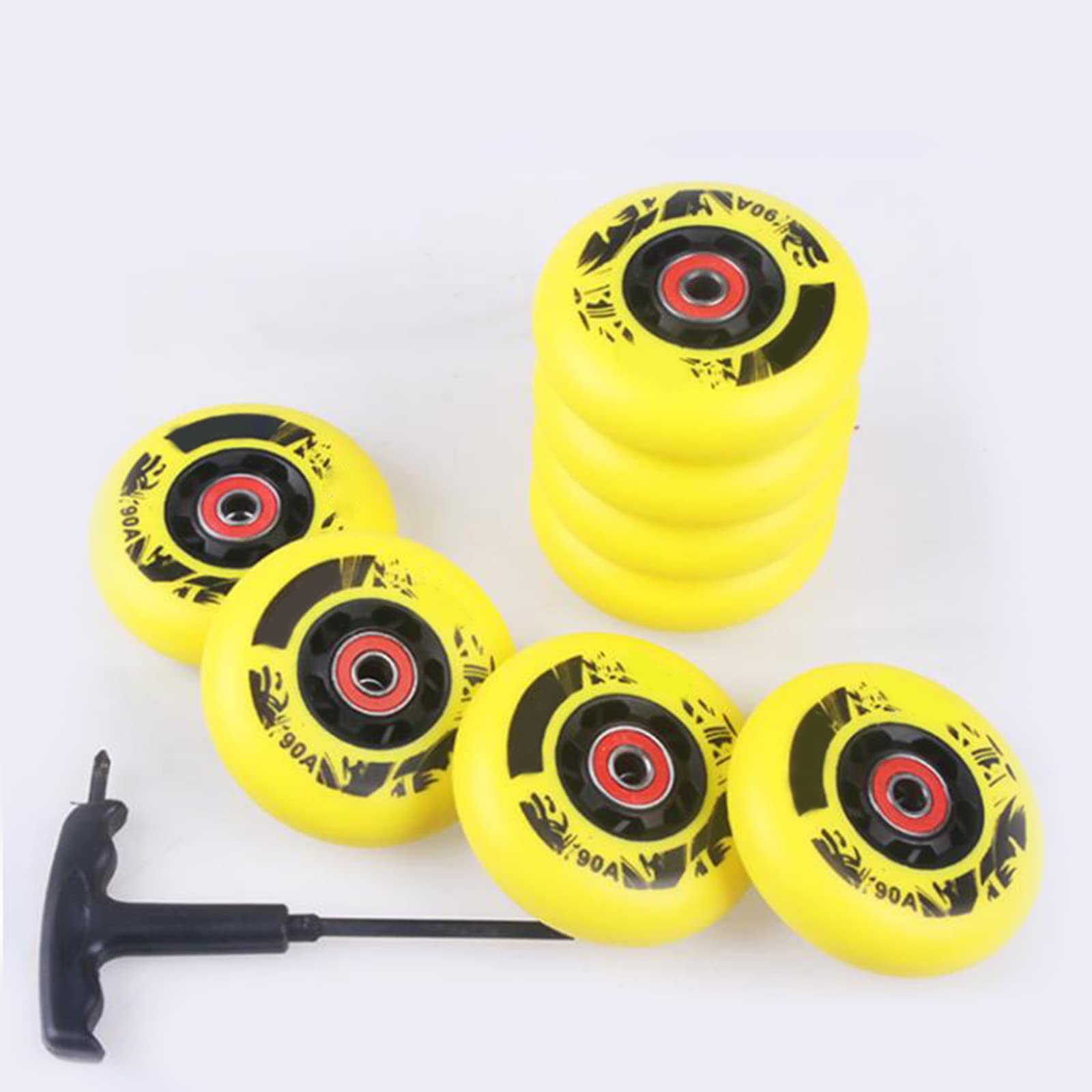 8 szt. kółek do łyżworolek 72 mm, 76 mm, 80 mm, do użytku wewnątrz i na zewnątrz, kółka do łyżworolek, freestyle, wymienne koła z łożyskami 90 A
