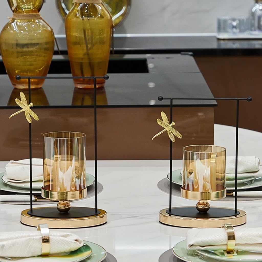 candle-holder Iron Light Luxury Candlestick Ornaments Retro Style Home Nordic Table Candlestick Romantic Candlelight Dinner Aromatherapy Candlestick candlestick(B)