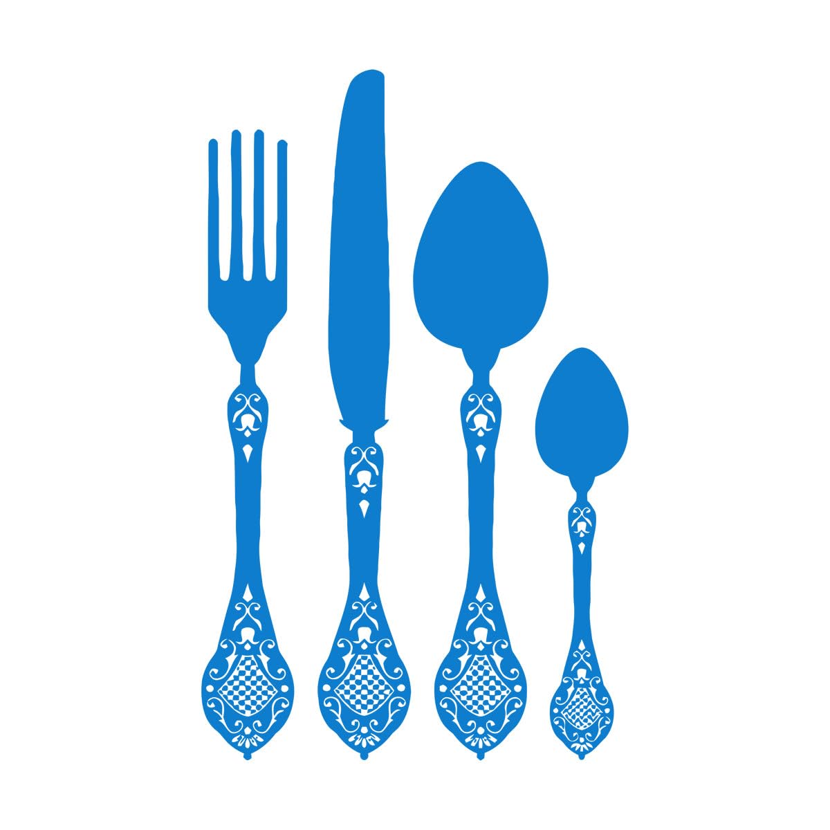 Spoon Knife Fork Wall Stickers Vinyl Decal Flatware Cutlery Kitchen Restaurant Decoration Wall Stickers Home Wallpaper Small - 42x65cm