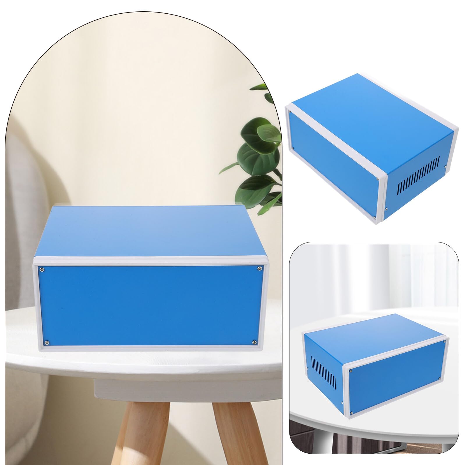 Scatola di Derivazione Stagna Blu in Ferro Viti, Contenitore Metallico per Elettronica Facile da Sollevare Adatto per Aeroporti e Stazioni Metro 110x250x190mm