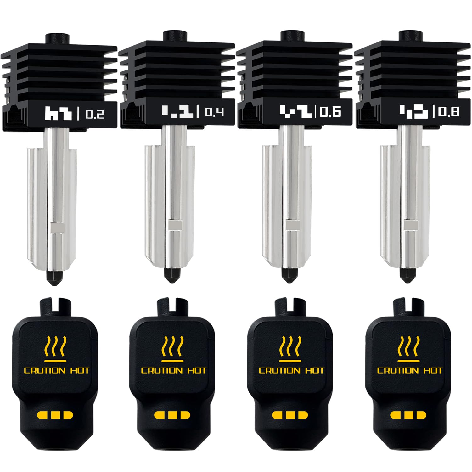 Photo 1 of HzdaDeve 4-Pack Hotend for Bambu Lab P2S/X2D/H2D/H2S/A1 Series