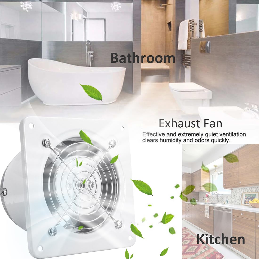 Condition photo showing As Is for 4'' wall-mounted exhaust fan, small bathroom metal iron ventilation fan, ipx4 118cfm window extractor fan with anti-backflow check for toilet, office, garage, attic