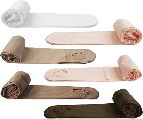 Miniatura 5 de DANCEYOU Mallas de baile para mujer, 2 pares de mallas de ballet convertiblescon pies para niñas, leggings opacos para niños pequeños, niños y