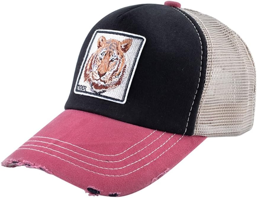 ABOURBAYUnisex Animal Mesh Trucker Hat Snapback Square Patch Baseball Caps