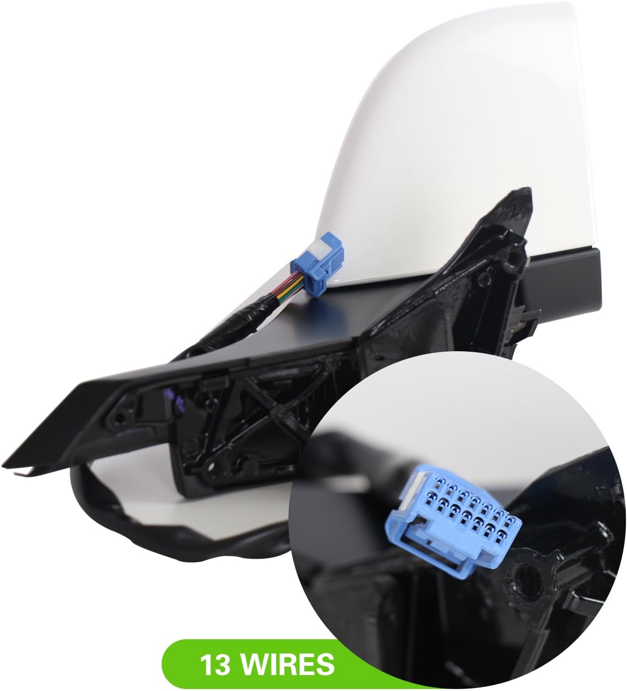 Side Mirror Car Door Mirror Fits for Tesla Model 3 2017-2023 Right Passenger Side,Power Adjustable-Heated Glass-Memory Recall, 51167177128, White RH,13-Pins
