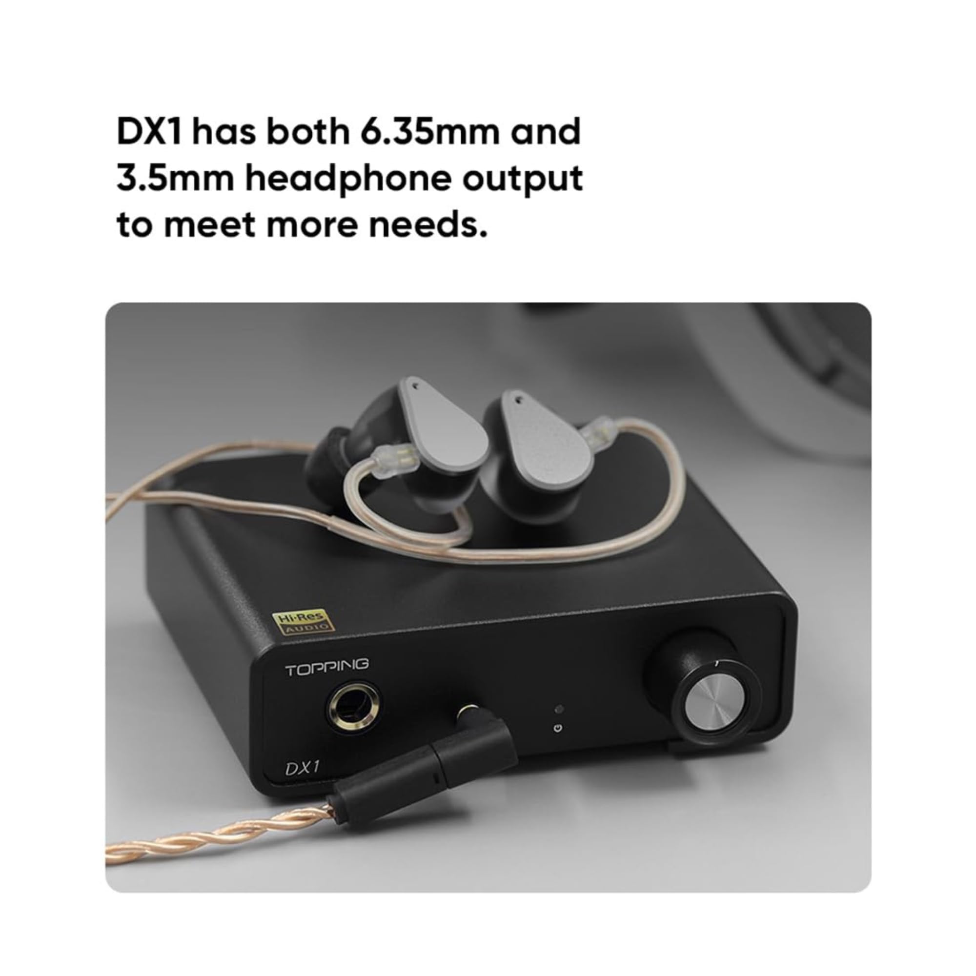 TOPPING DX1 DAC Amplificatore Per Cuffie, AK4493S XU208 DSD256 32Bit/384kHz USB DAC, Convertitori Digitali Analogici Discreti LNRD Audio da USB a RCA, 3,5mm 6,35mm 280mW×2 Amplificatori, Argentatoro