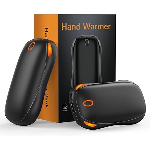 2-Pack Hand Warmers Rechargeable, HAPAW 10000mAh Split Magnetic for Double Hands, 2 in 1 Portable Electric Pocket Heater and Power Bank, Reusable Winter Warm Gift for Outdoors Camping, Hunting, Hiking