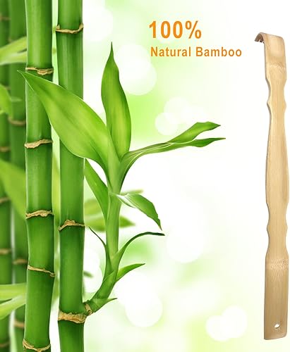 Miniatura 4 de Masajeador de espalda, rascador de espalda, rascador de espalda de bambú, rascador de espalda para hombres, mujeres y adultos, 17 pulgadas