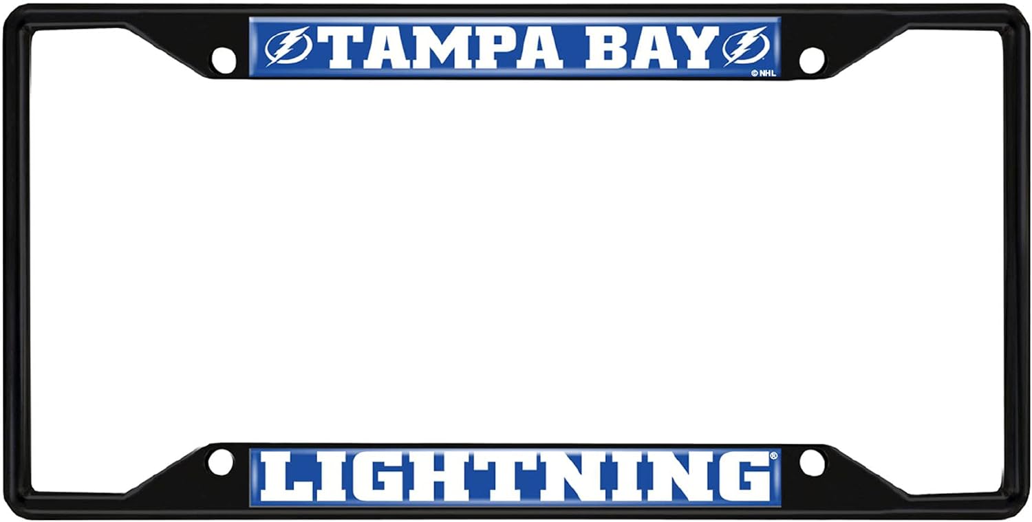 FANMATS 31392 Tampa Bay Lightning Metal License Plate Frame Black Finish