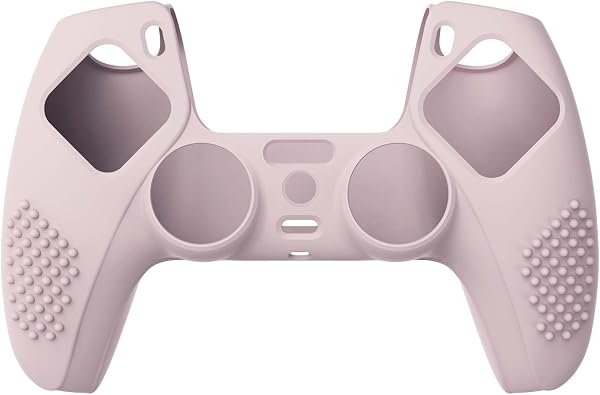 eXtremeRate PlayVital Cherry Blossoms Pink 3D Studded Edition Anti-slip Silicone Cover Skin for ps5 Controller, Soft Rubber Case for ps5 Wireless Controller with 6 White Thumb Grip Caps - 2