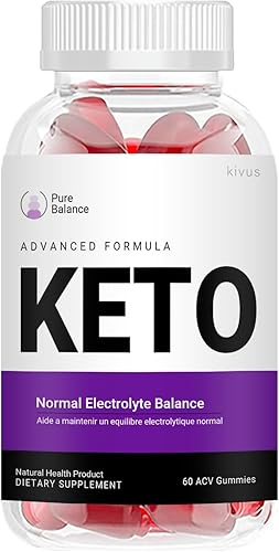 Pure Balance Keto Gummies - Gomitas de fórmula cetogénica avanzada Pure Balance (individuales, 60 gomitas)