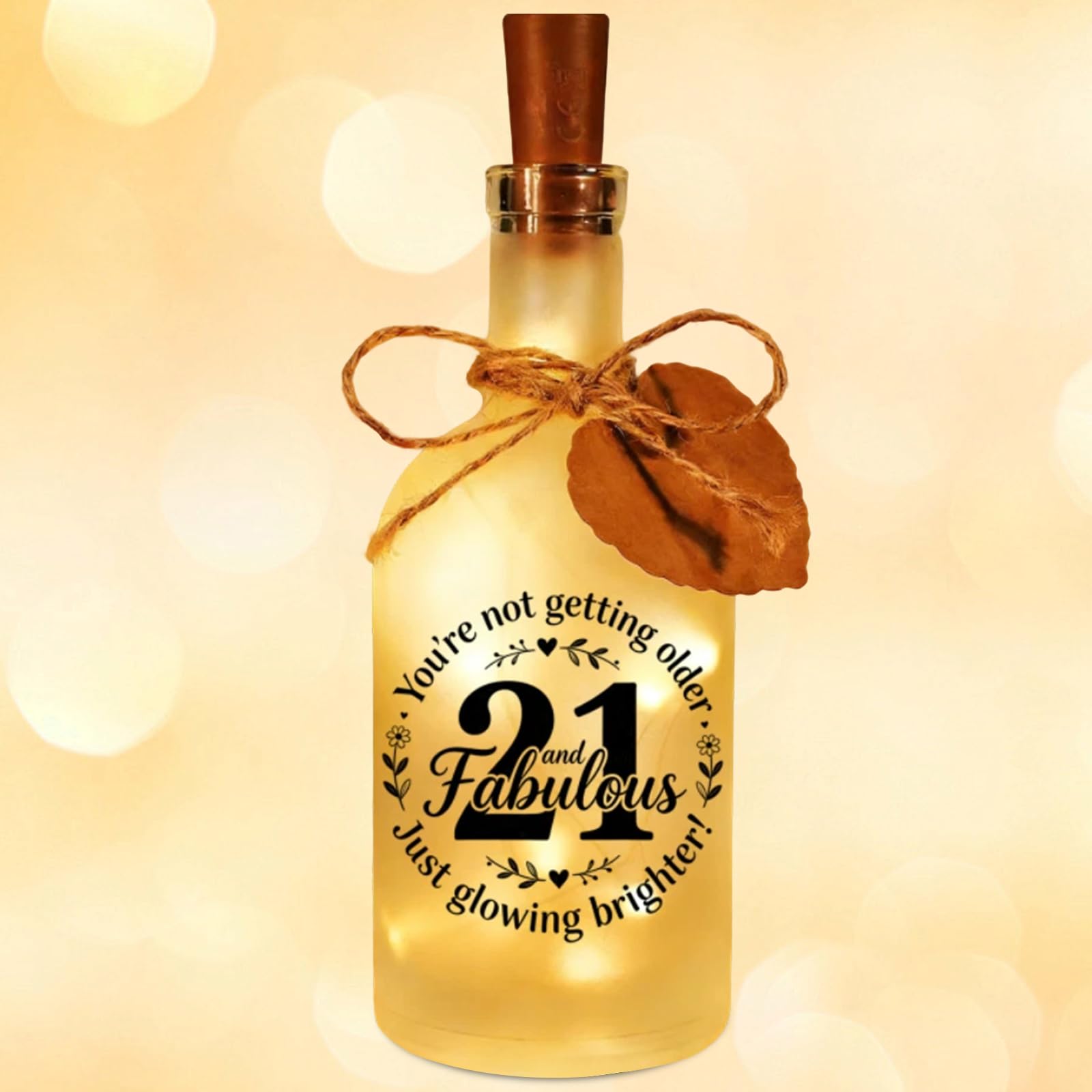 LUMIREX 21st Birthday Gifts, LED Bottle Decorative Light 21st Birthday Decorations for Her, 21 Years Old Birthday Gifts for Daughter, Besite, Sister, Girlfriend