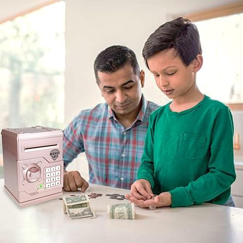 Miniatura 6 de Alcancía para niños, alcancía electrónica con contraseña, caja fuerte para niños, mini cajero automático, alcancía de juguete para niños y niñas