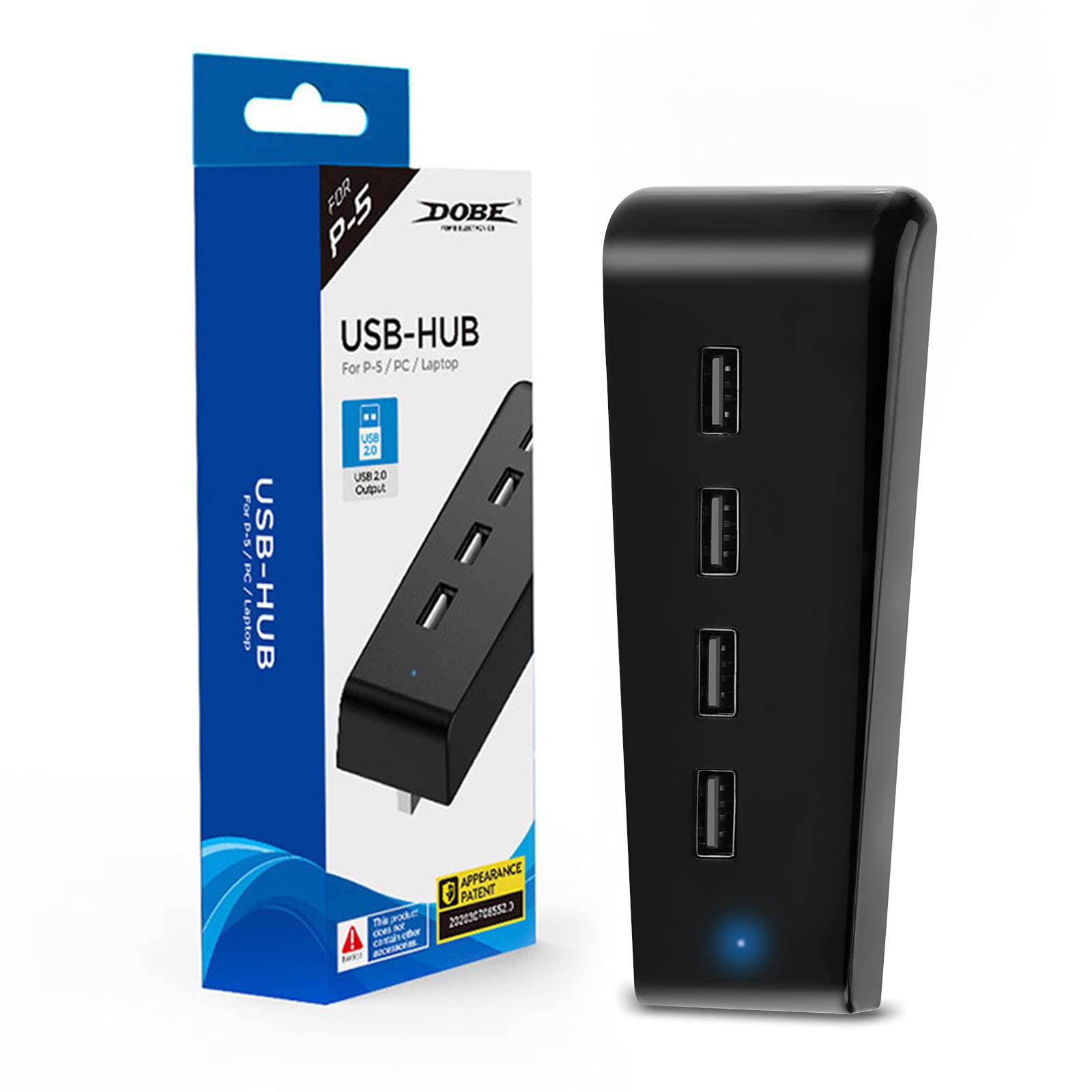 Etzin 4 Port USB HUB for PS5 DE/UHD Game Console, Plug & Play High Speed Splitter Expansion Adapter Connector fit for Sony Playstation 5