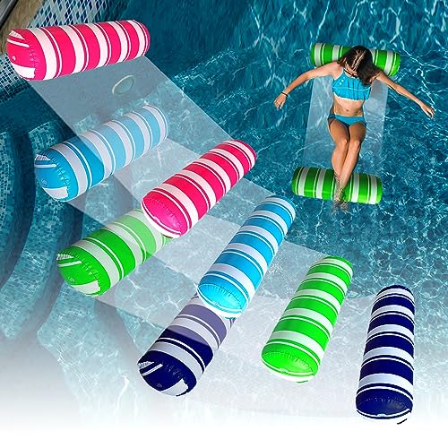 4 Pack Inflatable Pool Floats Adult Size Water Hammock,Floats for Swimming Pool,4-in-1 Multi-Purpose Pool Floating Toys,Pool Rafts Lounge Chairs Floaties,for Adults Vacation Fun and Rest