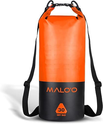 Maloo Mochila seca resistente de 30 litros 100 impermeable mantiene el equipo seco para pesca rafting kayak playa canotaje senderismo y campamento